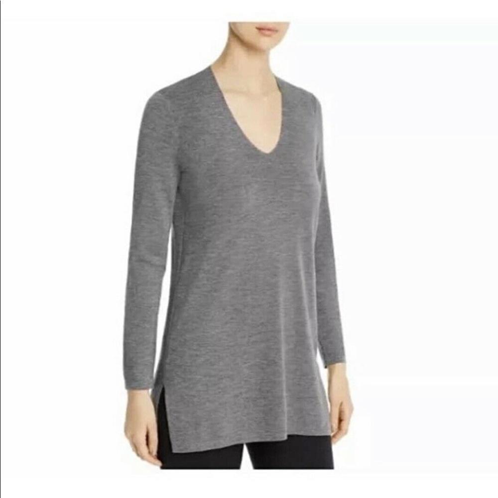 Eileen Fischer Organic Cotton Grey Pullover Sweatshirt Size Small